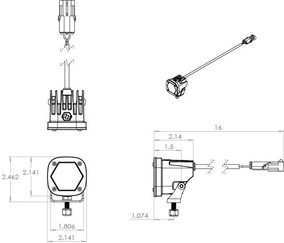 S1 Black LED Auxiliary Light Pod - Universal