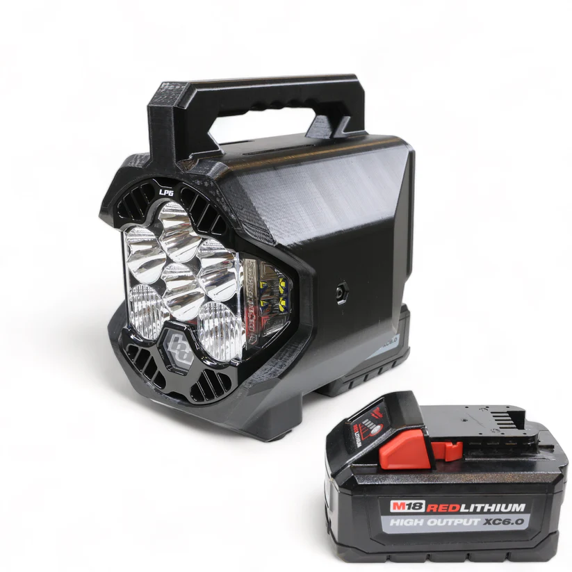 ROVRLAB TORCH FLASHLIGHT LP6/MILWAUKEE M18-Plug & Play-no voltage cutoff- add magnetic feet